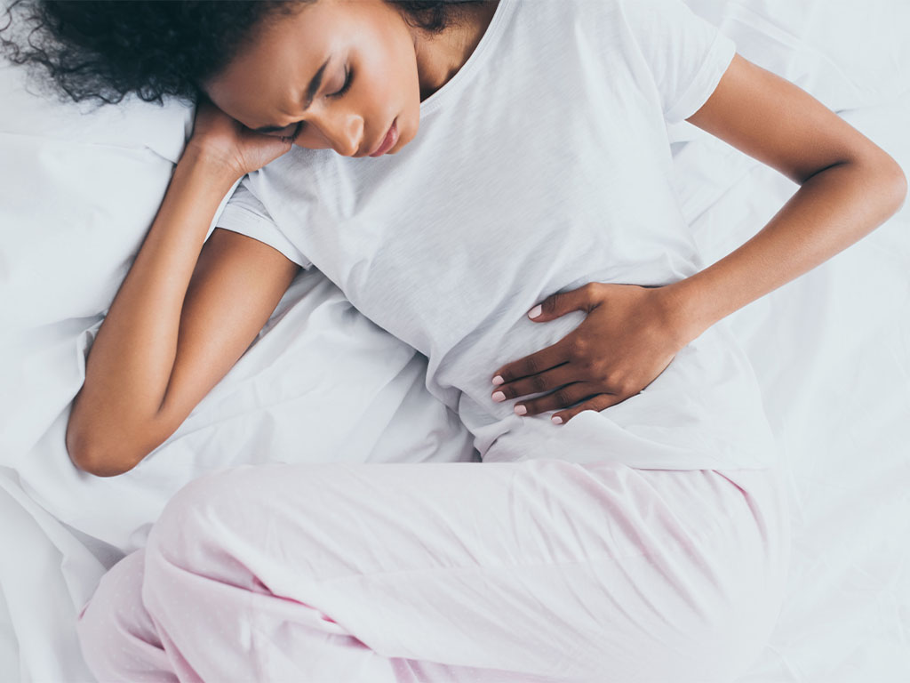 woman with symptoms