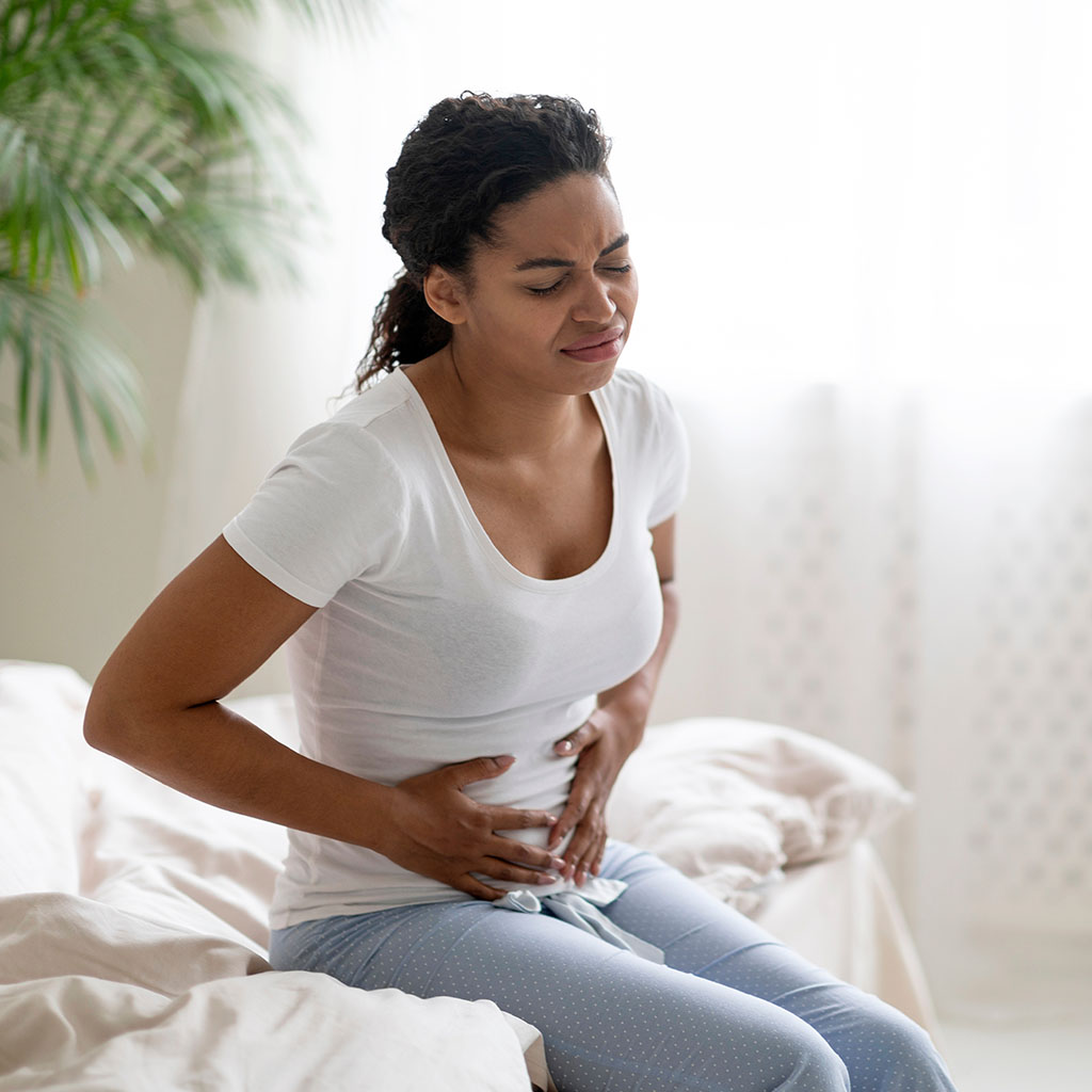 woman with symptoms